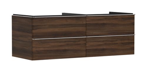 Hansgrohe-HG-Xelu-Q-Waschtischunterschrank-Nussbaum-Dunkel-1360-550-mit-4-Schubkaesten-fuer-Konsolen-mit-Aufsatzwaschtisch-Chrom-54089000 gallery number 1